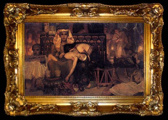 framed  Sir Lawrence Alma-Tadema,OM.RA,RWS Death of the Pharaoh
